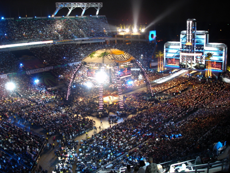 spectator, photos, florida, sport, night, illuminated, cityscape, outdoors, 2K, group of people, United States, street, WrestleMania XXIV, celebration