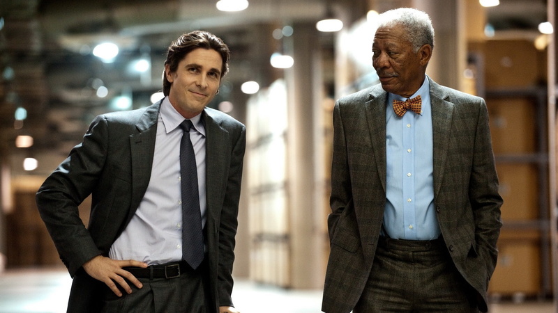 the dark knight rises morgan man christian bale bruce wayne lucius fox, 1080P
