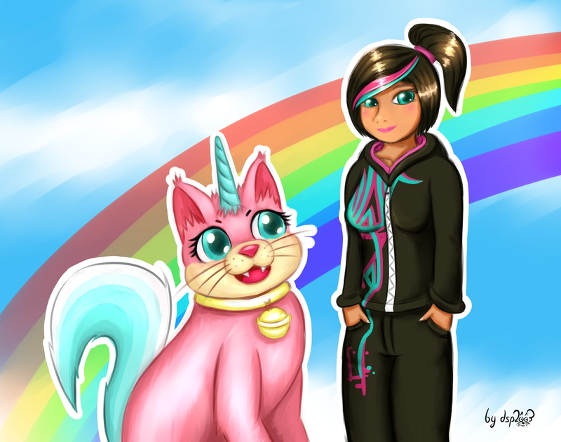 Movie, Rainbow, Wyldstyle (The LEGO Movie), 1080P, Cat, Lego, Unikitty (Lego Movie), The Lego Movie, Human