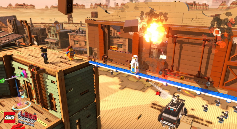 built structure, Emmet (The Lego Movie), city, building exterior, sunlight, Robot, group of people, Cop, Vitruvius (Lego Movie), motor vehicle, Movie, Lego
