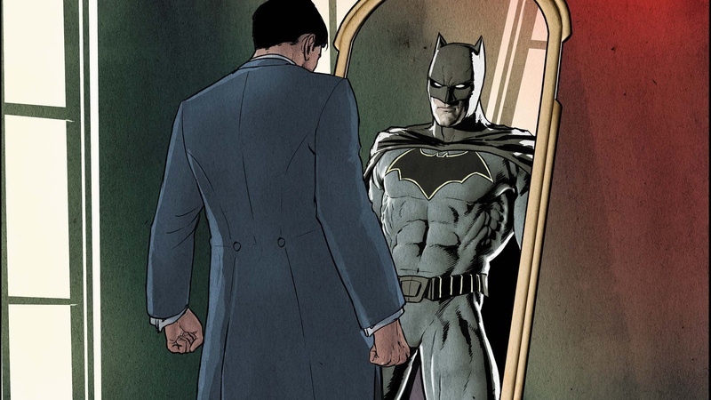 cape, costume, Bruce Wayne, Batman, 1080P, alias, fantasy, mask, superhero, artwork, mirror, comics, DC Comics, reflection