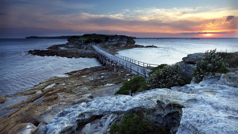 cloud - sky, land, tranquility, 2K, sky, beauty in nature, rock - object, sunset, rock, built structure, sea, horizon, architecture, solid, nature, horizon over water