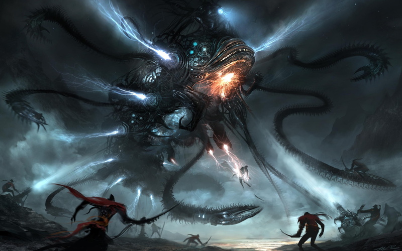 tarrzan, hd, dragon, mech, battle, 2K, anyone, desktop