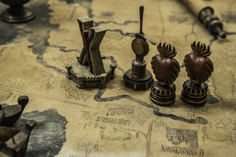 high angle view, strategy, leisure games, table, no people, game of thrones, chess piece, tv series, 4K, wood - material, desk, Movies, map, paper, metal