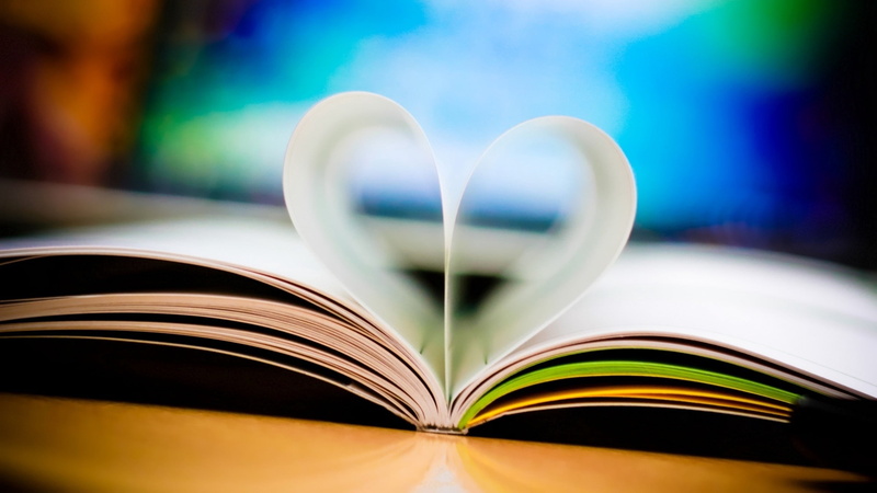 book, close-up, red, 2K, focus on foreground, learning, paper, page, literature, bookstore, education, backgrounds, white, document, heart shape, open
