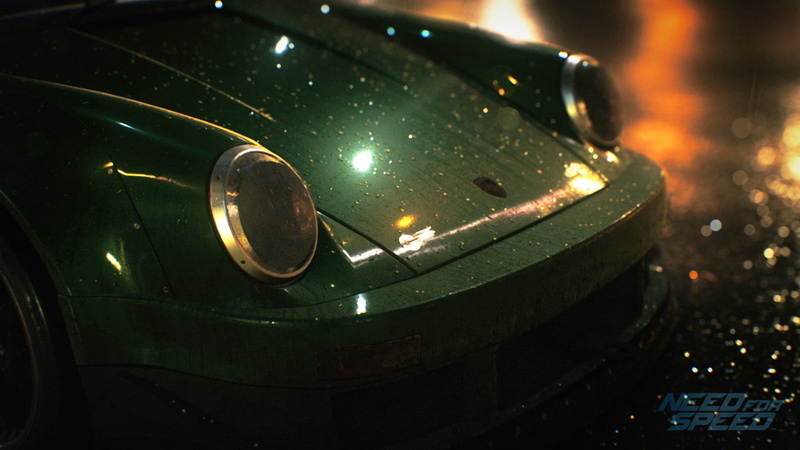 Need for Speed, outdoors, metal, 1080P, supercar, drops, night, water, racing, wet, nature, Porsche, lighting equipment, selective focus, shiny, technology