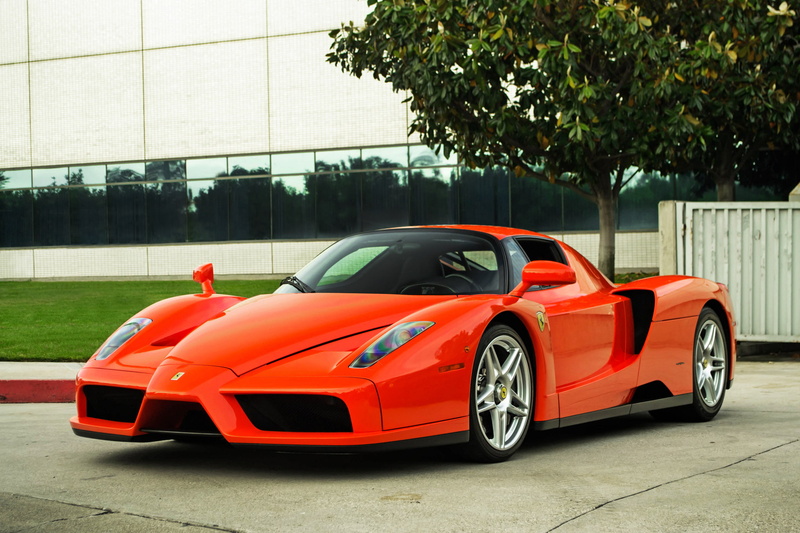 Enzo, the building, coupe, red, Ferrari, front view, Windows, tree, sports, 1080P