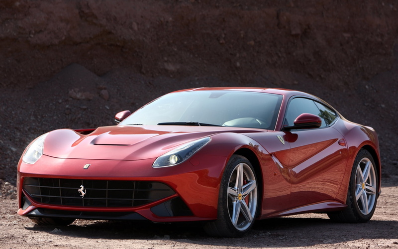 land vehicle, background, stationary, F12, city, Ferrari, motor vehicle, no people, the front, luxury, outdoors, nature, supercar, mode of transportation