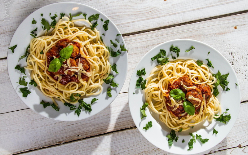 photography, spaghetti, meatballs, 2560x1600, food, meatball, 2K
