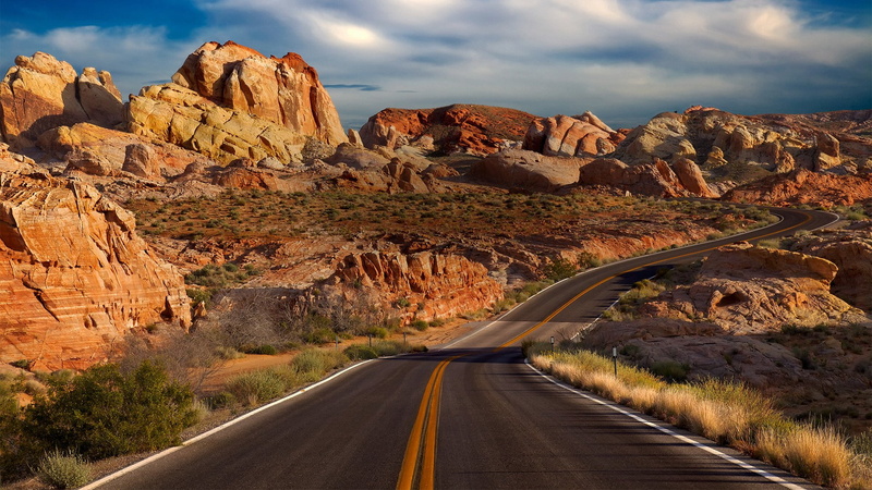 the way forward, Road, Rock, Desert, rock formation, cloud - sky, outdoors, landscape, solid, semi-arid, nature, environment, diminishing perspective, direction
