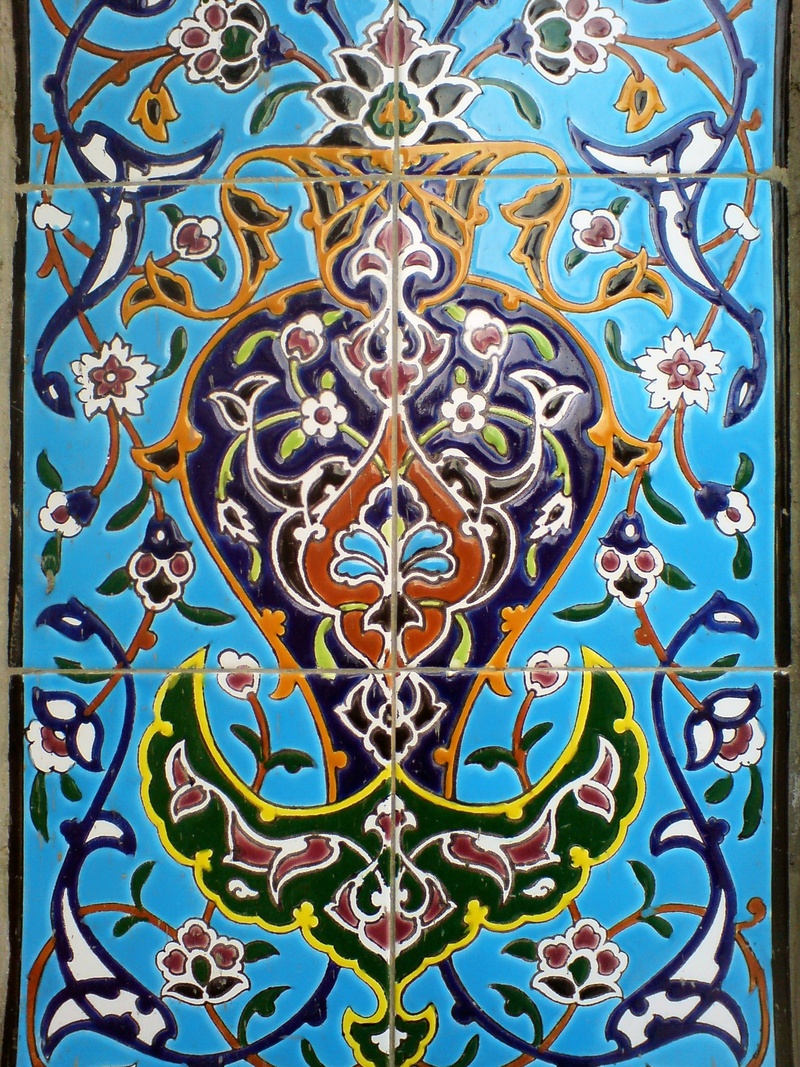 pattern, shape, tile, creativity, ali ibn musa al-ridha, wrought iron, built structure, 1080P, nishapur, full frame, spirituality, mosque, close-up, no people