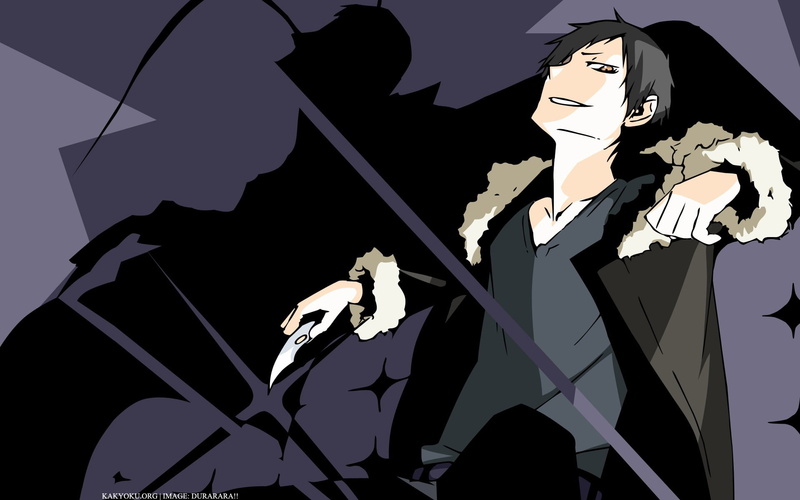 The headless horseman, art, knife, grin, bully, villain, black jacket, Durarara!!, 1080P, Orihara Izaya, Suzuhito Age Who Said In