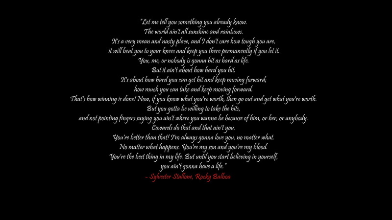 no people, 1080P, sylvester stallone rocky balboa inspirational quote, black background, architecture, connection, computer language, pattern, studio shot