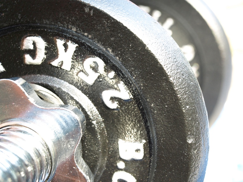 close, dumbbell, number, fitness studio, grey, indoors, transportation, still life, fitness, dumbbells, mode of transportation, focus on foreground, strength training