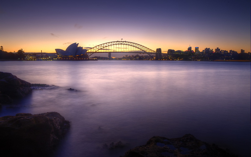sunset, sydney, bridge, habour, house, 1080P, opera, australia
