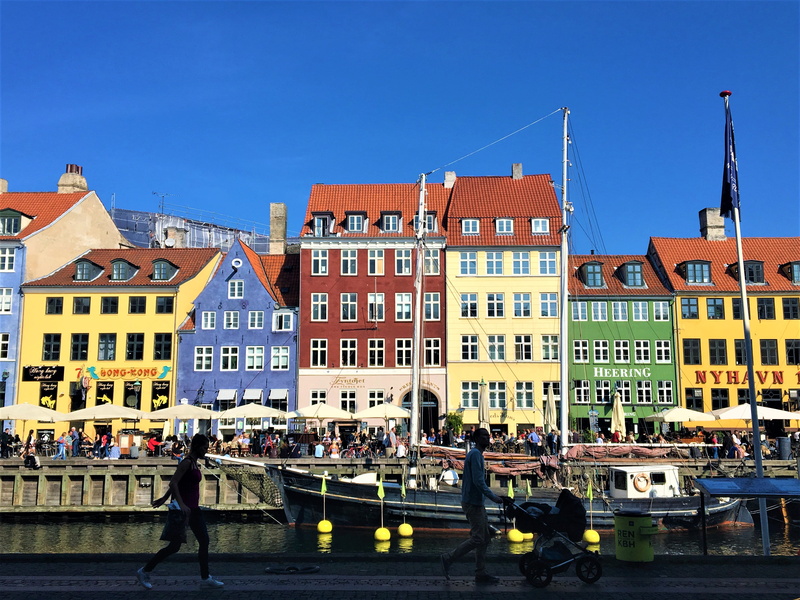 water, city, colors, group of people, outdoors, building exterior, 4K, men, residential district, sky, sunny day, nature, clear sky, cute habour, colorful houses