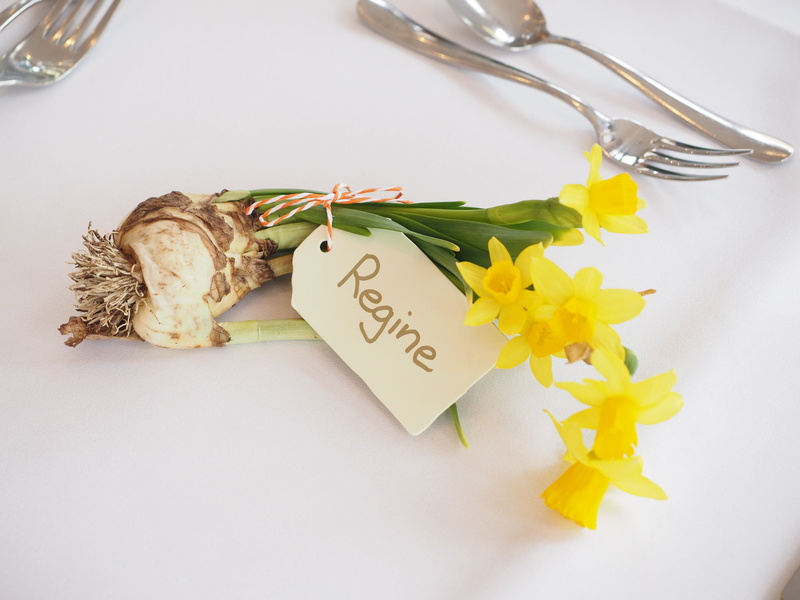 white, flower arrangement, backgrounds, daffodils, wedding feast, wedding, yellow, nature, festive, birthday, paper, text, flower, plant, table, nameplate