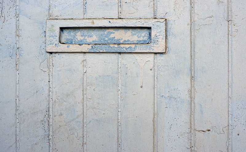 backgrounds, built structure, gray, close-up, textured, day, full frame, no people, blue, text, wall - building feature, 2K, wall, mail slot, old, outdoors