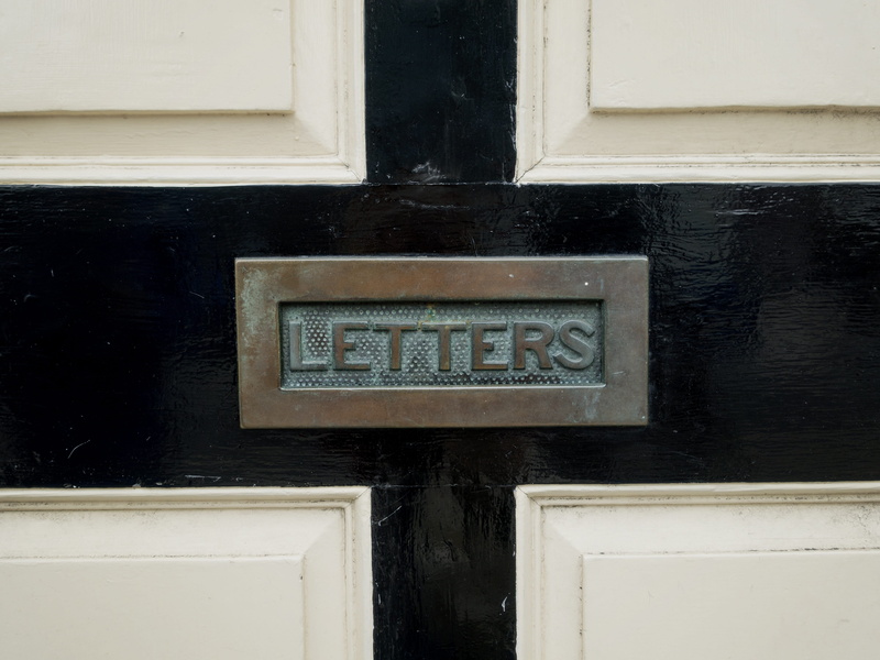 wall, entrance, western script, retro, sign, door, mail slot, built structure, architecture, day, building, wood, frame, letters, mailbox, communication