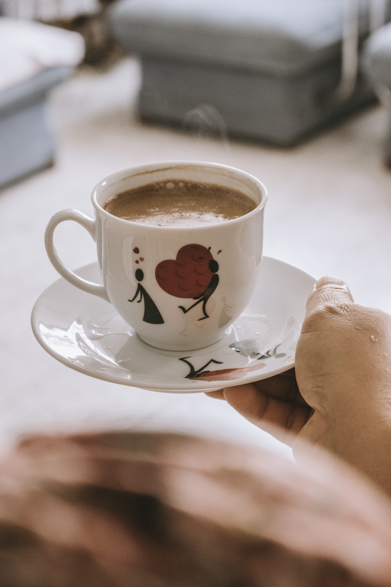 one person, heart, coffee drink, red, refreshment, coffee, coffee - drink, ceramic, caffeine, foam, freshness, human hand, non-alcoholic beverage, cappuccino