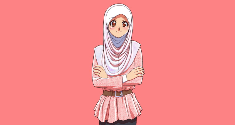 Hijab, Original, Girl, 1080P, Anime