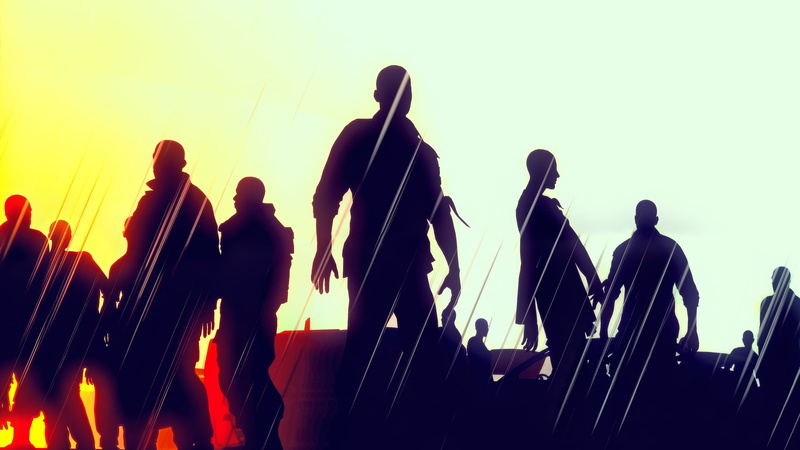 silhouette, group of people, togetherness, arts culture and entertainment, video games, nature, crowd, Dying Light, real people, large group of people