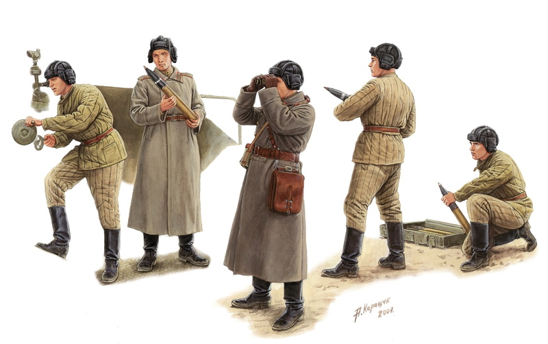 1080P, figure, the crew, The great Patriotic war, art, self-propelled-artilleriiskoi installation, A. Karashchuk