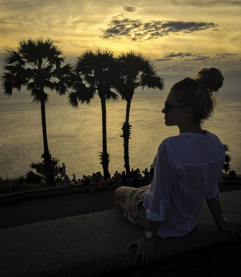 vacation, sunglasses, paradise, sky, plant, outdoors, one person, glasses, women, chillin, young adult, full length, leisure activity, thailand, coconut palm tree