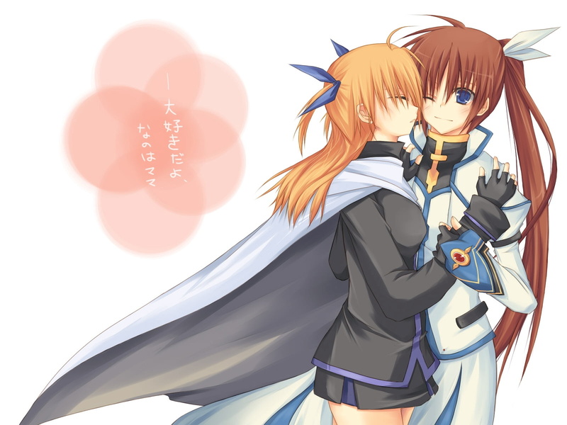 takamachi vivio, hug, lifestyles, female, balloon, standing, real people, mahou shoujo lyrical nanoha, outdoors, mahou shoujo lyrical nanoha strikers, one person