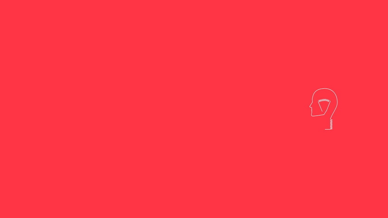 face, 1080P, lightbulb, minimalism, red background, digital art