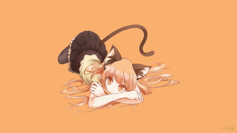 studio shot, orange background, side view, abstract, pattern, people, swirl, vector, black dress, 1080P, anime girls, copy space, indoors, vitality, original characters