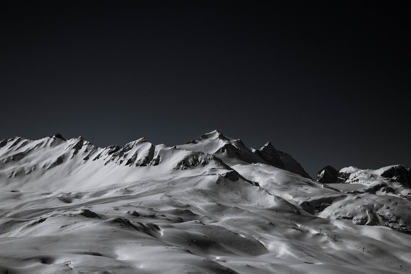 copy space, scenery, 2K, land, nature, black and white, cold, clear sky, french alps, gray, beauty in nature, outdoors, cold temperature, snow mountain
