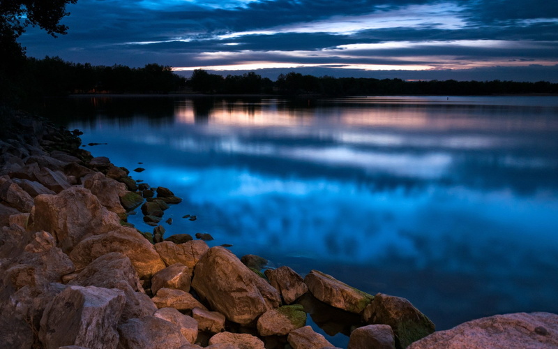 hd full  nature inspired 1920x1200, beauty in nature, scenics - nature, sunset, rock - object, rock, tree, water, sky, solid, reflection, tranquility, non-urban scene