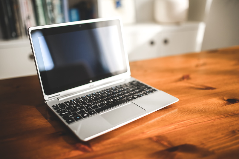computer network, home interior, connection, communication, silver, desk, close up, wooden, brown, modern, furniture, domestic room, work, closeup, bokeh