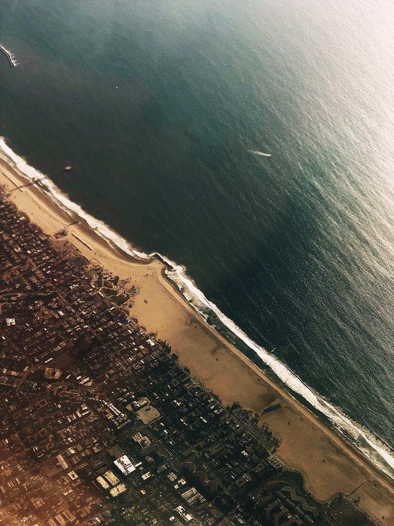 river, sky, building exterior, transportation, scenics - nature, sea, tranquility, shoreline, Los Angeles, scenery, reservoir, nature, landscape, cityscape