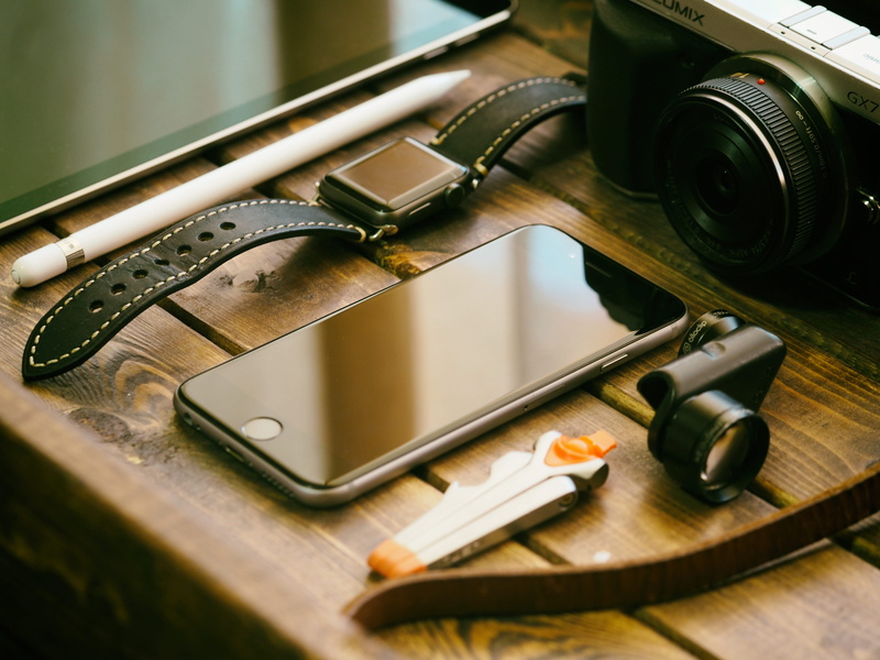 olloclip, group, equipment, brown, indoors, beside, wooden, milc, space, tape measure, technology, photography themes, high angle view, iphone, 4K, clip