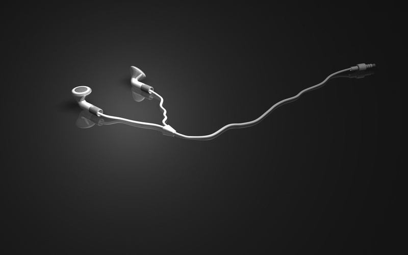 music, audio, simple background, earphones, apple, 1080P, background, inc, simple