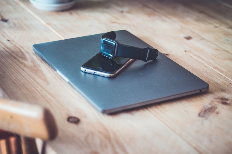 office, space, iphone, no people, portable information device, mobile phone, laptop, communication, technology, apple, watch, equipment, high angle view
