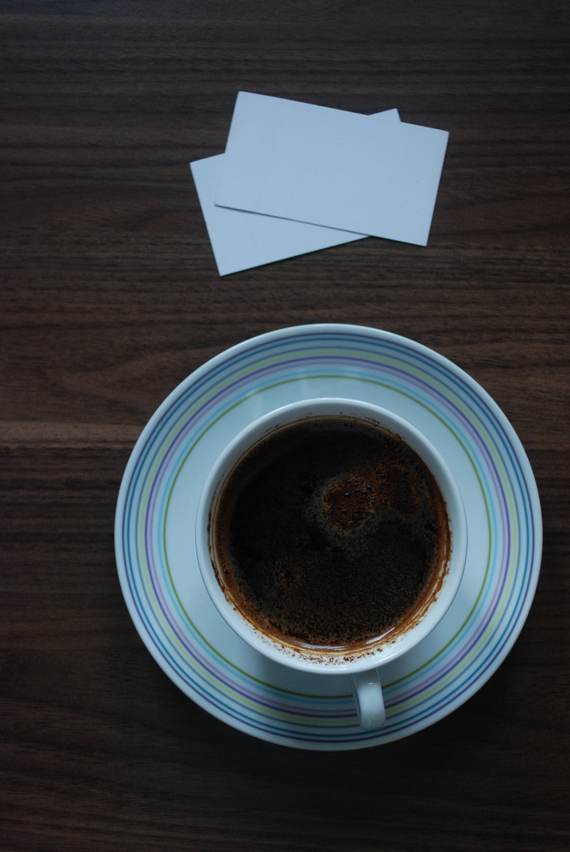 crockery, business cards, coffee, coffee - drink, coffee cup, table, the drink, still life, break, office, food, relaxation, teacup, drink, directly above