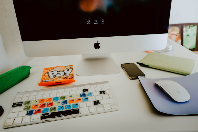 iphone, desk, imac, still life, desk layout, colourful keyboard, arts culture and entertainment, computer, magic, high angle view, keyboard, business, furniture