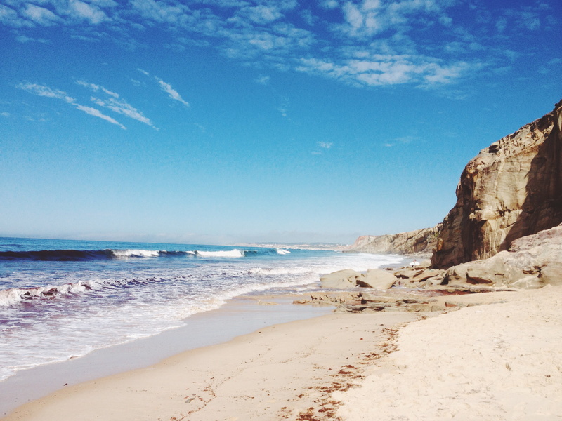sand, cloud - sky, ocean, shore, solid, summer, horizon over water, nature, scenics - nature, rock - object, no people, sky, 2K, horizon, water, outdoors