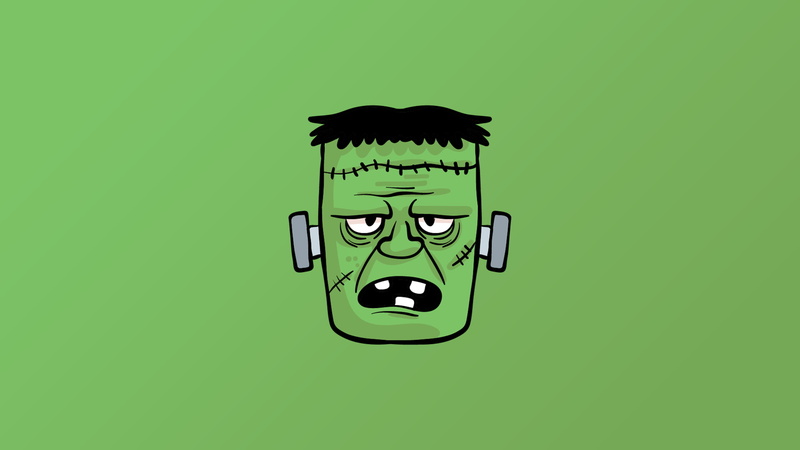1080P, digital, Frankenstein, green background, simple background