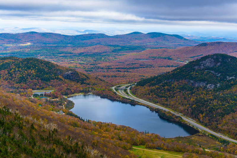 kancamagus highway, tranquility, 5K, water, white mountains, environment, no people, plant, tree, mountain range, echo lake, united states, autumn, change