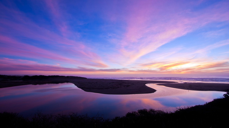 nature and landscapes, echoes, shallow, nature, water, reflections, 2K, sunsets