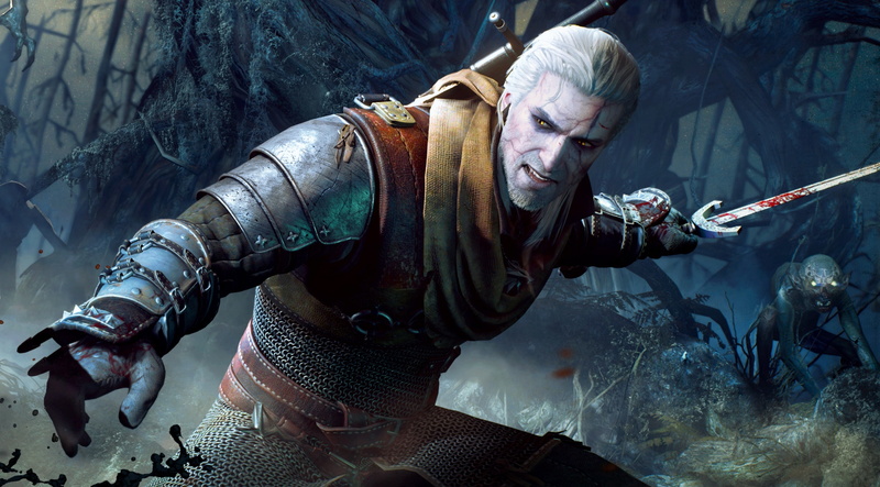 The Witcher, facial hair, Witcher, mouth open, armed forces, occupation, monsters, Witcher3, waist up, holding, Sword, 2015, men, wild, beard, weapon, protection