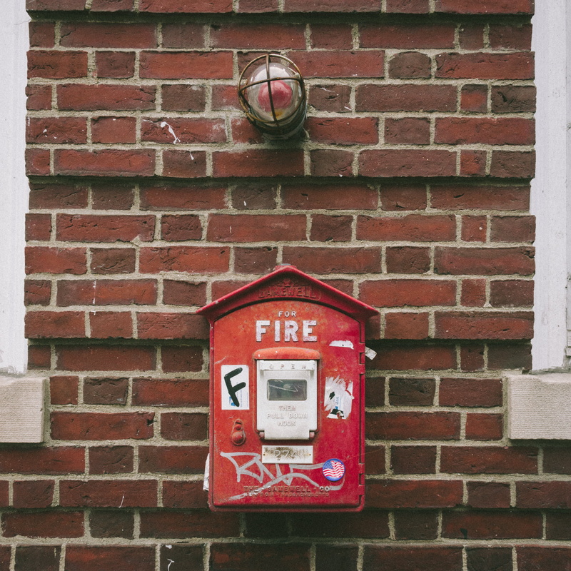 2K, fire hose, security, emergency equipment, wall - building feature, brick wall, box, safety, accidents and disasters, western script, bricks, wall