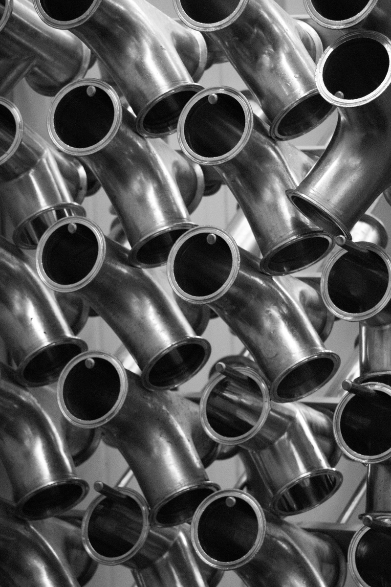 repetition, no people, industrial, still life, tube, shape, geometric shape, design, silver colored, high angle view, close-up, metal, pattern, circle