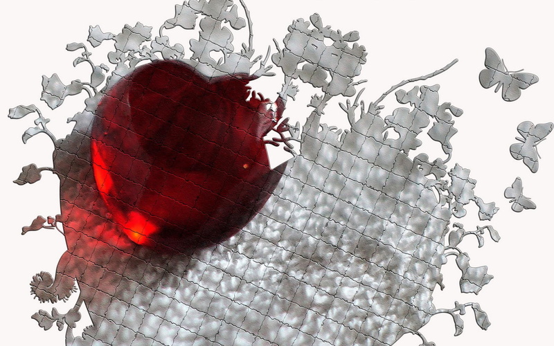 valentine, heart, 3d and abstract, 1080P, crystal, happy, love