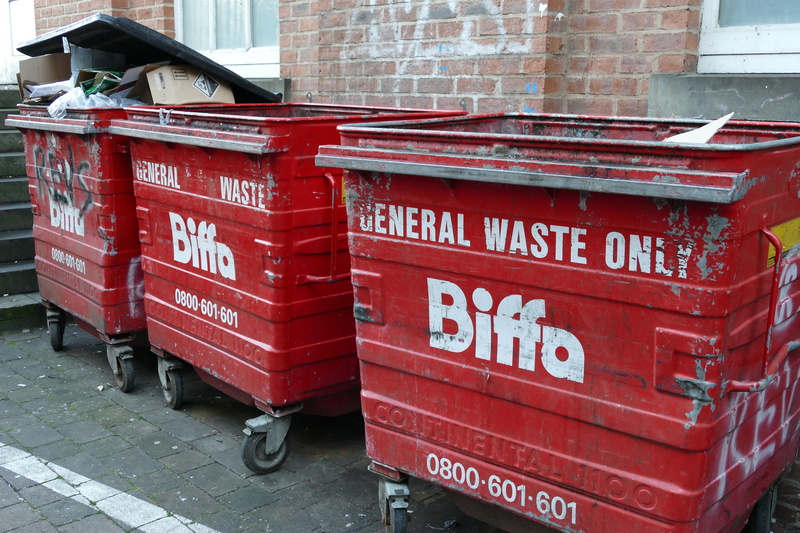 brick wall, garbage, number, communication, environment, waste bin, waste, architecture, day, mailbox, brick, city, land vehicle, text, built structure