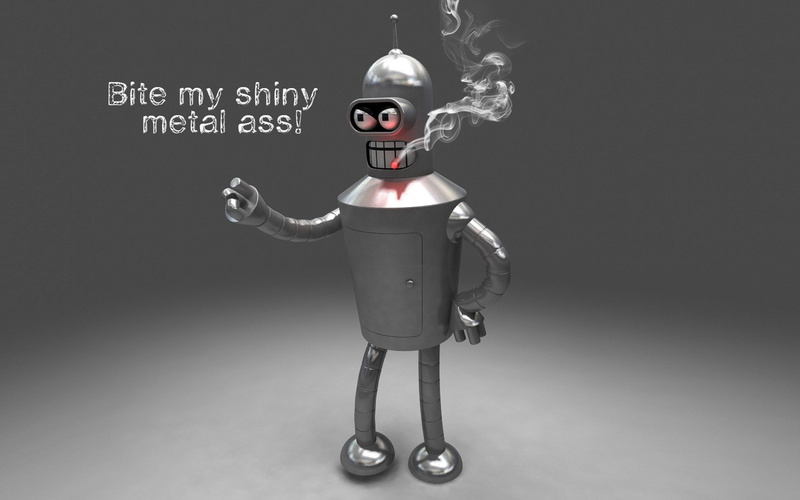 Robot, 1080P, Cartoon, Futurama, Silver, Bender (Futurama)